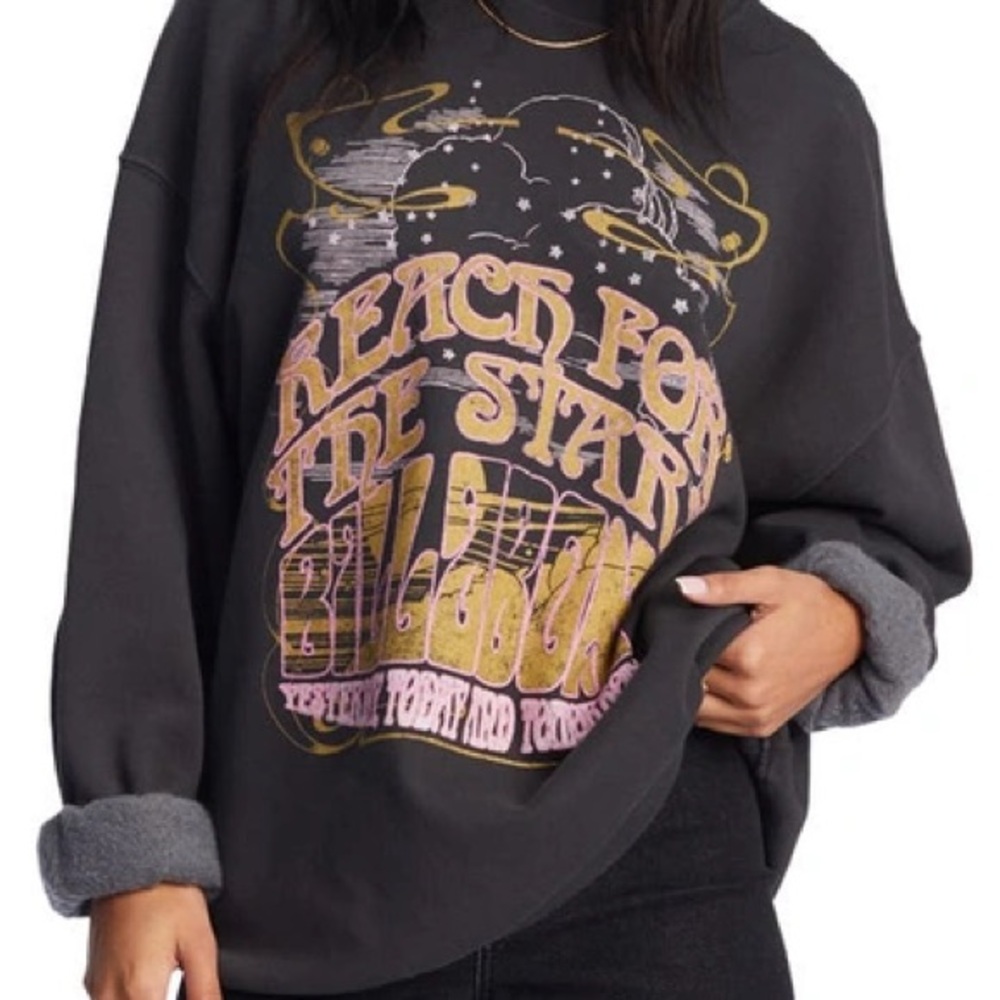 Billabong Black Graphic Sweatshirt Reach For The Stars